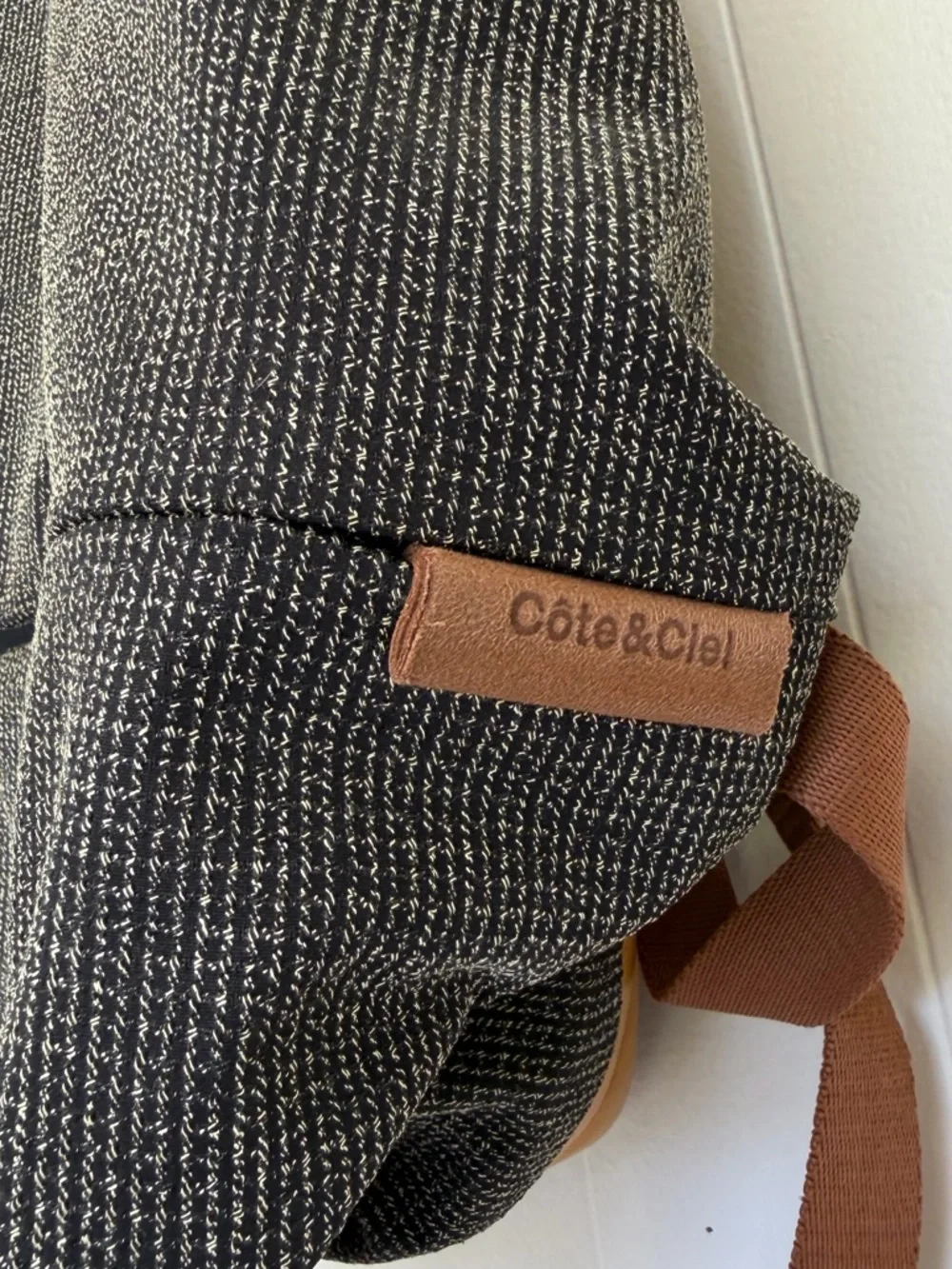 Côte et Ciel Canvas Backpack in Charcoal and Mustard